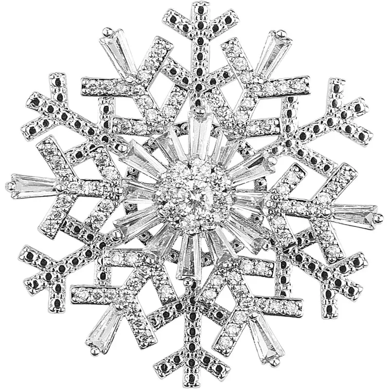 1.5 Snowflake Spin Pin Clear Gems