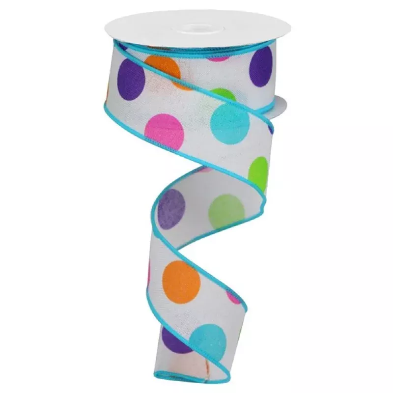 1.5X10yd Multi Polka Dots/Royal