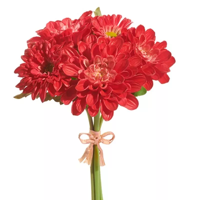 11 Real Touch Red Dahlia Bundle