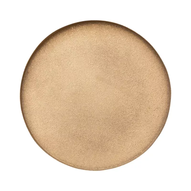12 Round Decorative Textured Metal Tray, Gold Finish