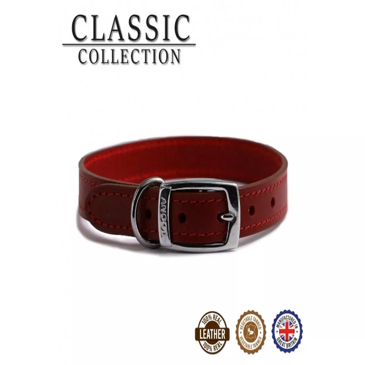 14″ Plain Sewn Collar Red Size 2