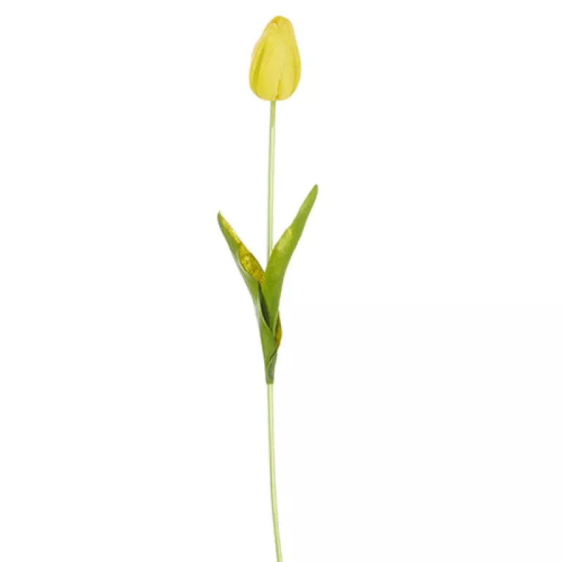 15 Real Touch Yellow Tulip Stem