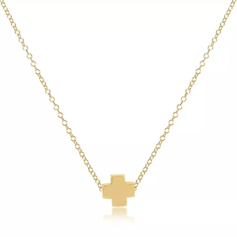 16 Signature Cross Necklace Gold