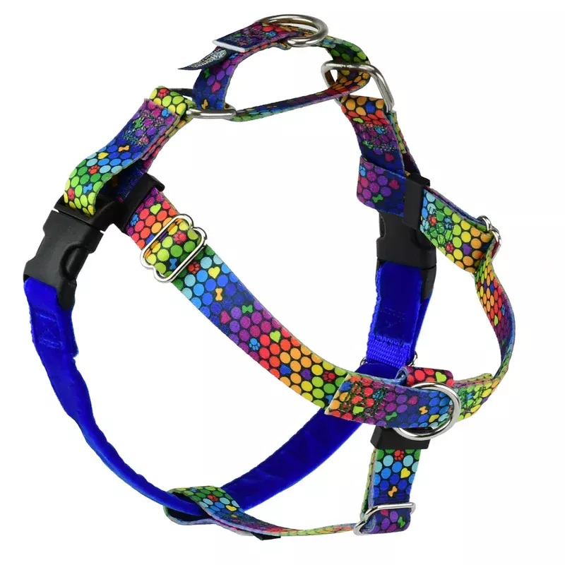 2 Hounds Design Freedom No-Pull Dog Harness – Medium 5/8″ x 24-28″ – ROY G BIV
