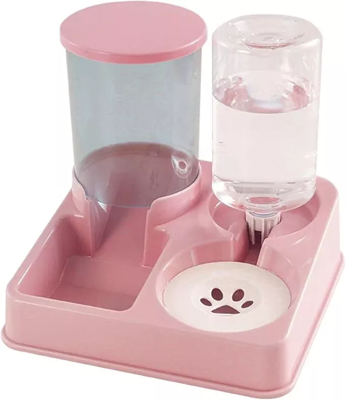 2 in 1 Automatic Dog Feeder Food Water Bowl Double Supplies Pet Feeders Auto Feeding Automatic Water Dispenser for Cats