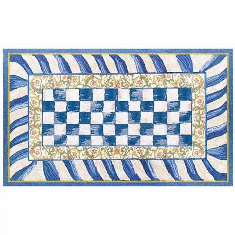 3 X 5′ Truly Royal Check Washable Rug