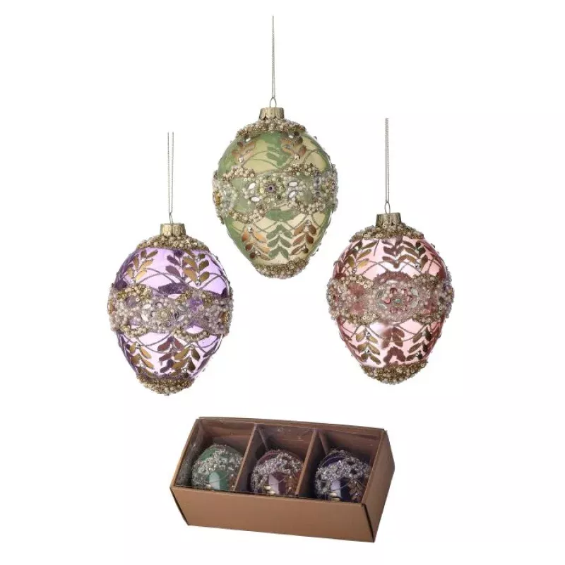 4.5 Glass Royalty Jewel Egg- Sold Individually