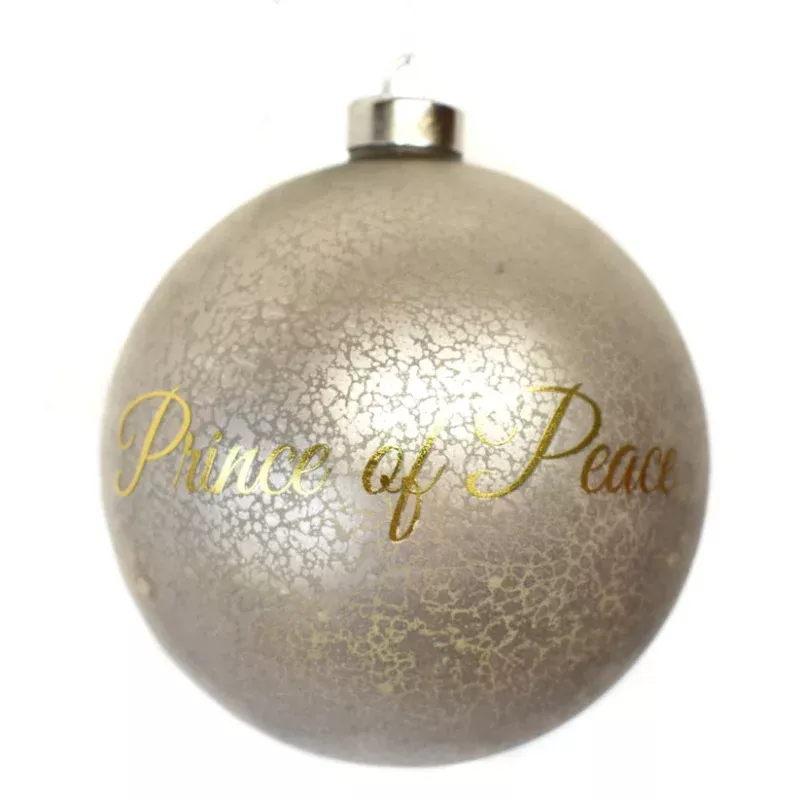 4.75 Prince of Peace Glass Ball Ornament