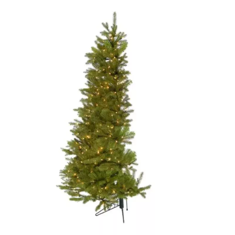 6 FOOT PRE-LIT PE HALF TREE W/STAND