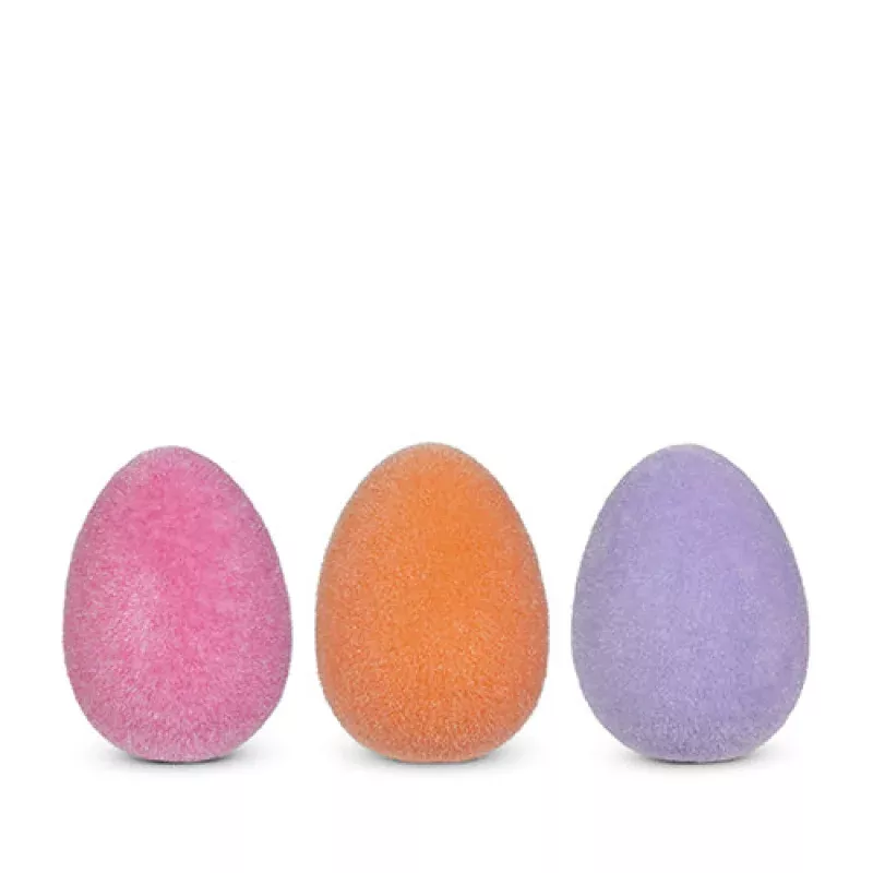 6 Sherbet Flocked Egg|Pink&Purple&Orange