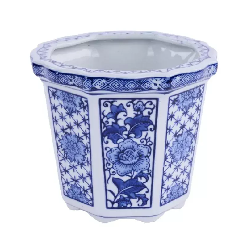 6H Porcelain Jardiniere Blue and White