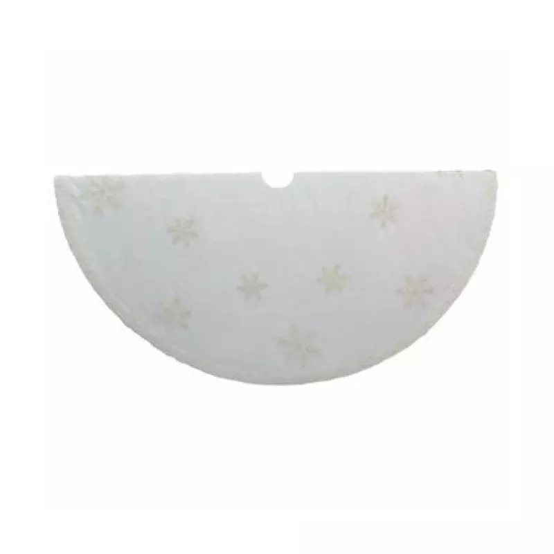 72 Ivory Snowflake Glitter Tree Skirt