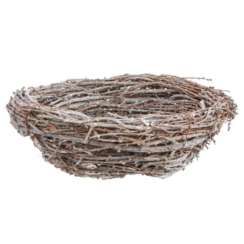 8 Inch Twig Bird’s NestWhitewashed