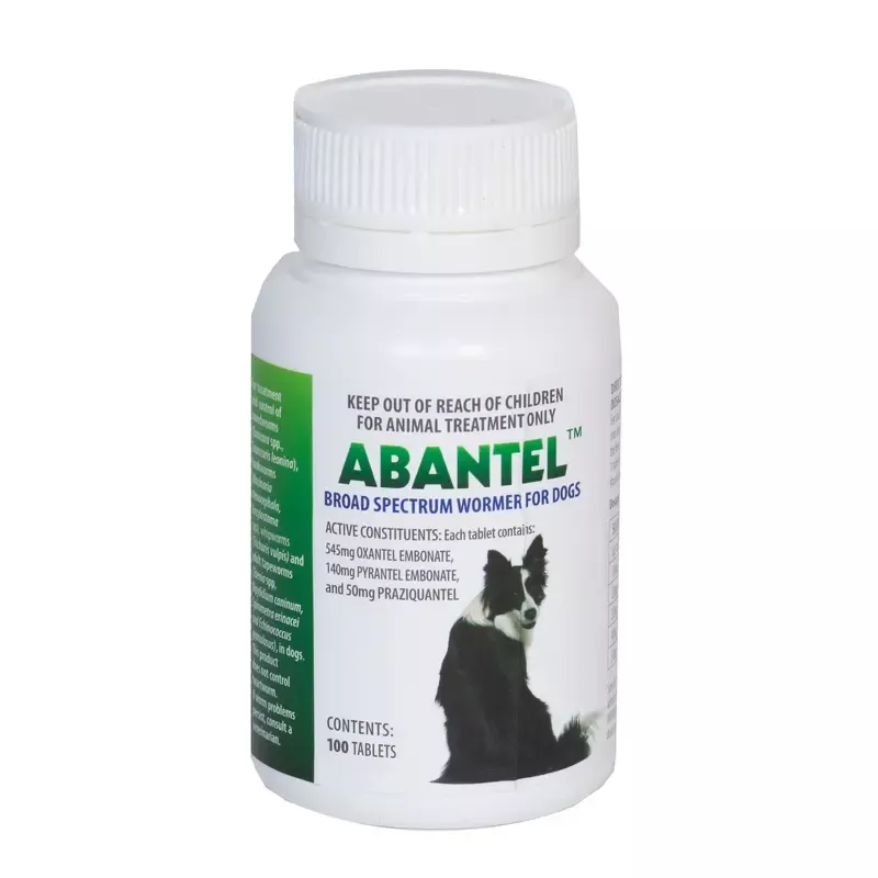 Abantel Broad Spectrum Wormer for Dogs– 100 Tablets