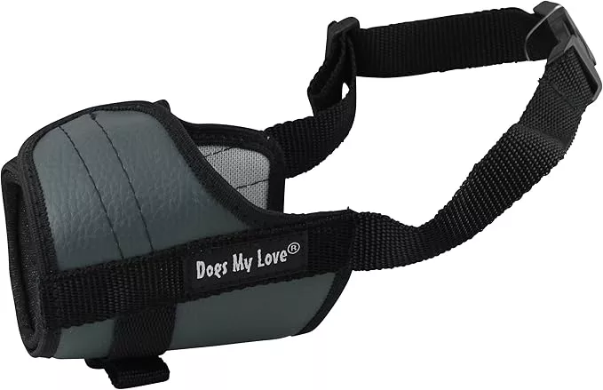 Adjustable Dog Muzzle 6 Sizes Gray (M: 8″-10.5″ Snout Circumf.)