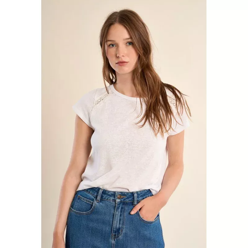 Adriana Ladies Knitted Tee|Off White|XS&S&M&L