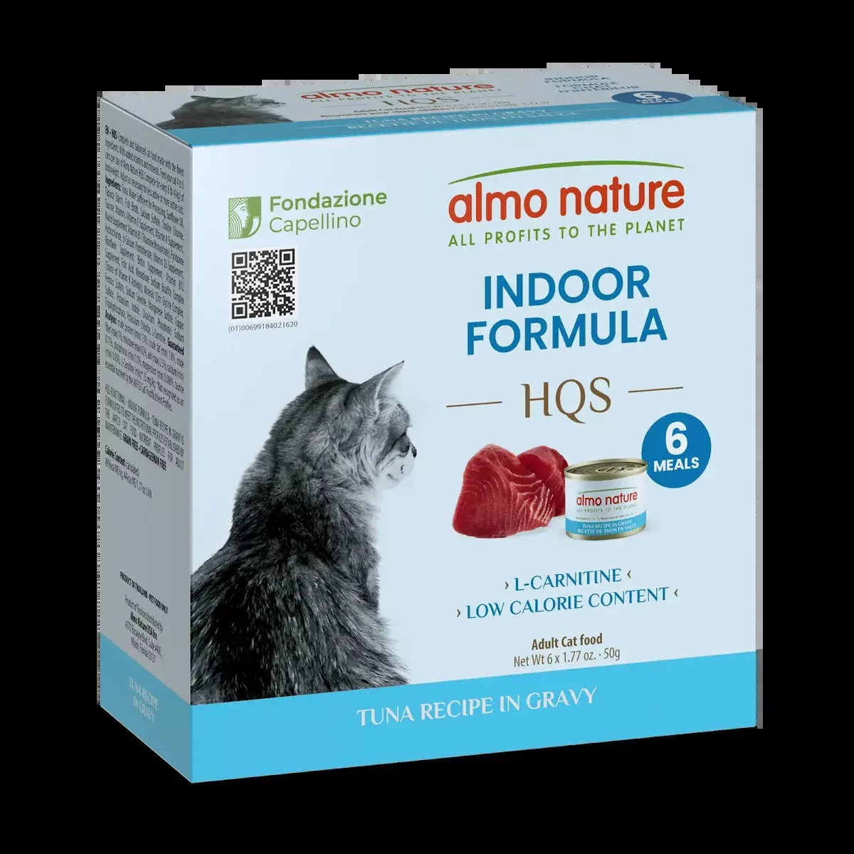 Almo Nature HQS Indoor Wet Cat Food – Tuna With Gravy – 6 Pack of 1.76oz Mini Cans