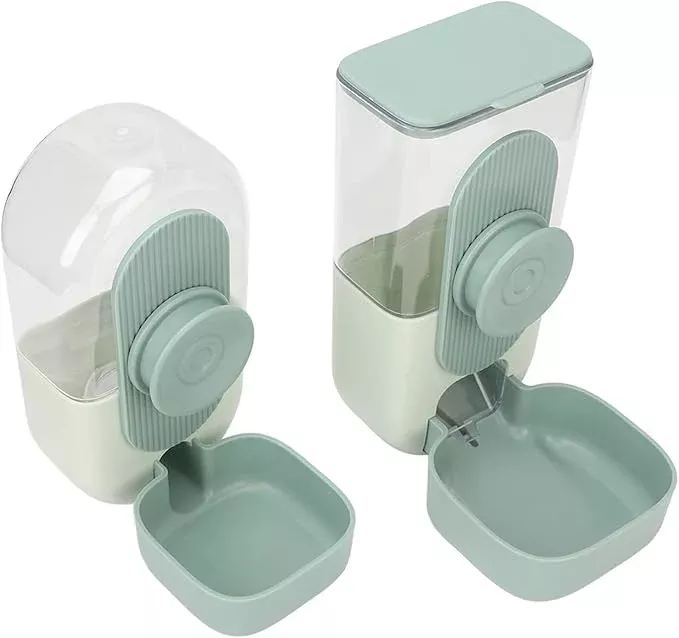ANGGREK Pet Feeder Water Dispenser Set, Simple High Temperature Mint Green Automatic Hanging Food Water Dispenser for Home for Cat (Mint Green)