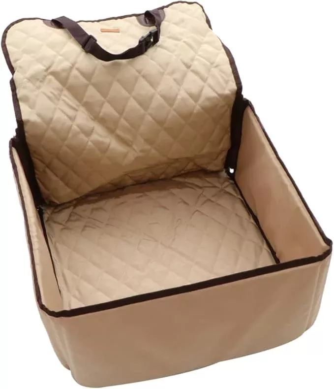 Angoily Dog Car Seat Cushion Pet Front Seat Mat for Car and Home Use Beige Color Easy to and Store
