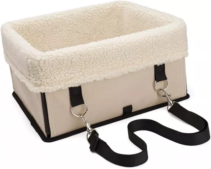 Angoily Elevated Dog Kennel Car Seat Cover Dog Bed Bag Oxford Cloth Adjustable Straps Safe Travel Washable for Cats