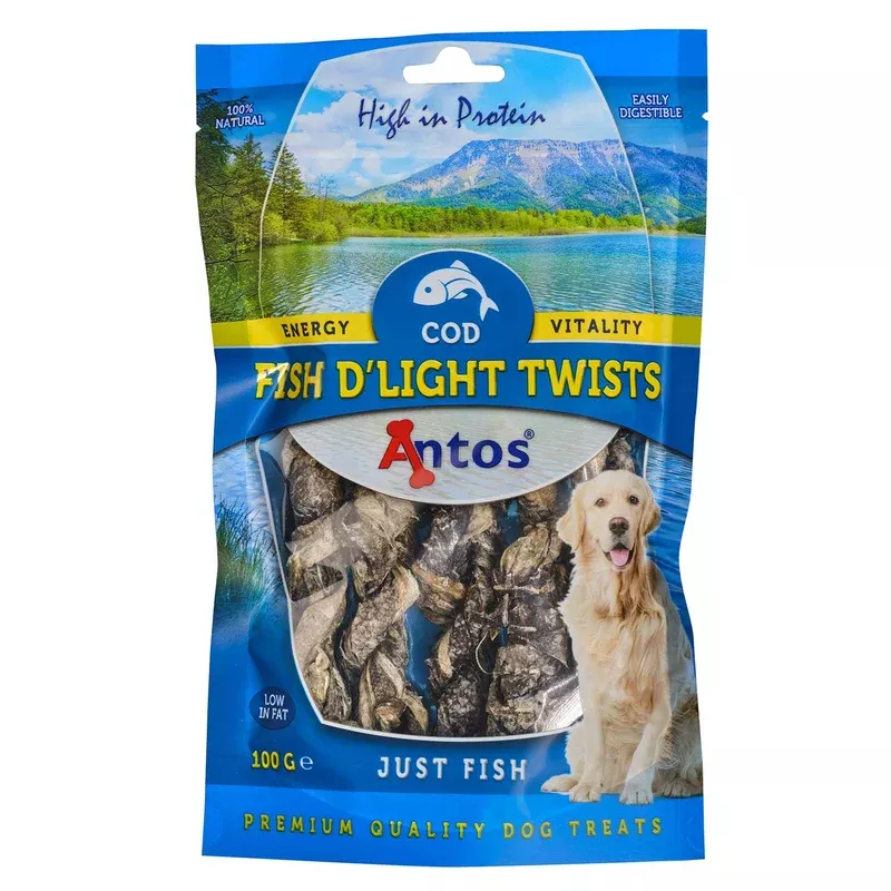 Antos Fish DLight Twists Dog Treat – 100g