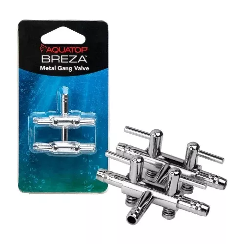 Aquatop, Aquatop BREZA Metal Gang Valve, 4-Way, Silver, 1 Each