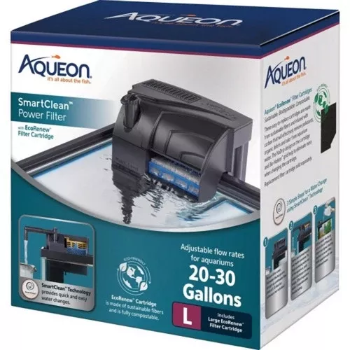Aqueon, SmartClean Power Filter With EcoRenew Filter Cartridge, 1 Count / 20-30 Gallons