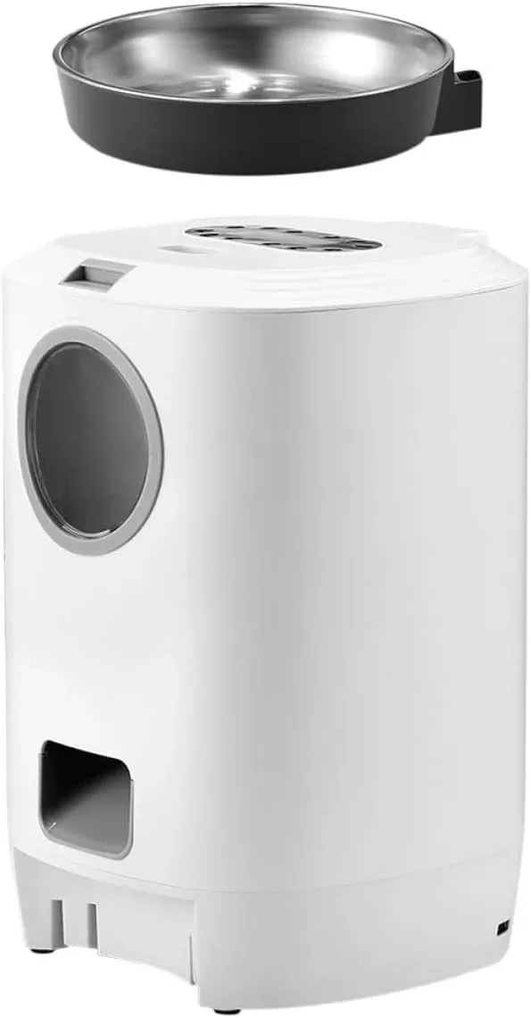 Automatic Pet Feeder Voice-Activated Food Dispenser with 4-Meal Timer Programmable Portion Control Detachable Bowl for Cats and Dogs