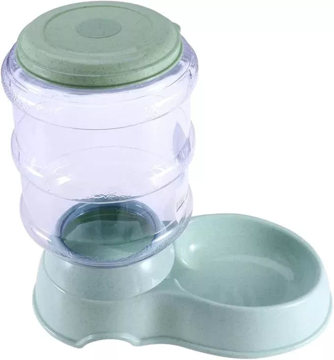 Automatic Pet Food and Water Dispenser Dog Cat Feeder Bowl Easy to Clean Fresh and Clean Water for Pets for Home Use Green
