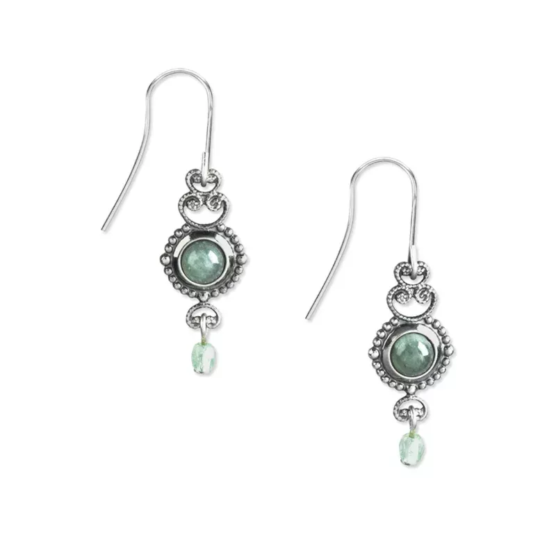 Aventurine Green Stone with Dangle Earrings