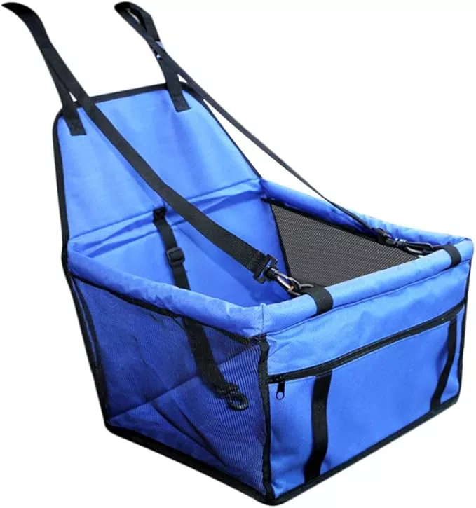 balacoo 1pc Breathable Mesh Pet Car Safety Seat for Dogs Cats Leash Front Zipper Storage Small for Pet Travel Car