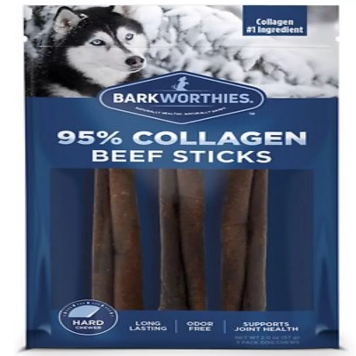Barkworthies Odor Free Collagen 6″ Beef Stick 3 Pack