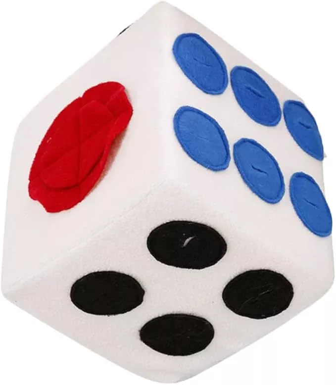 BESPORTBLE Plush Dog Dice Training Toy for Sniffing and Soft for Dogs for Interactive Fun and Behavioral Support White