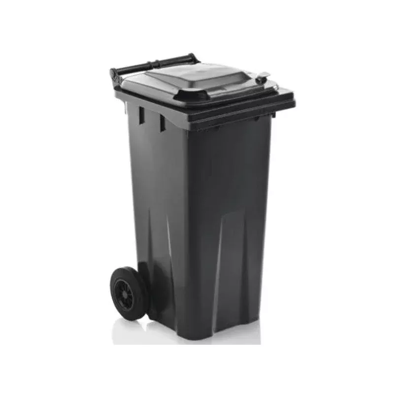 Black Dustbin On Wheels