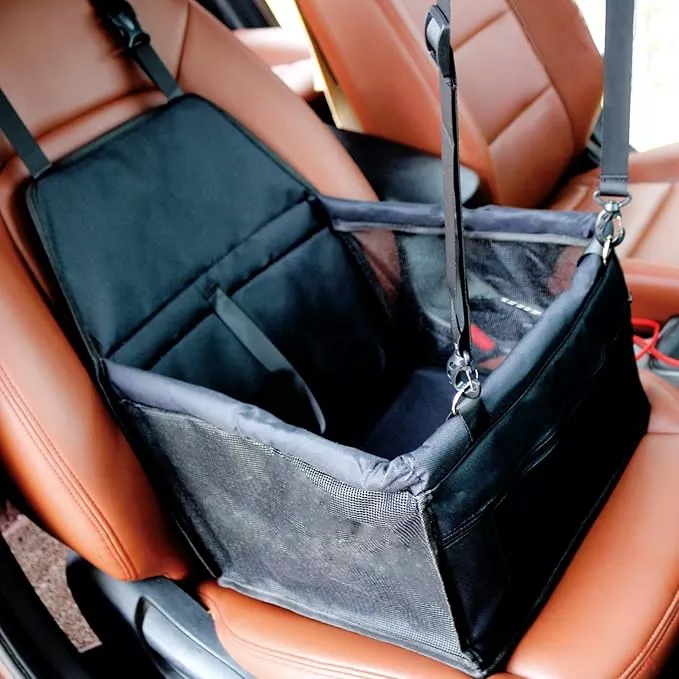 Black Pet Booster Car Seat Breathable Car Seat for Cat Mesh Booster Pet Car Seat Pet Sofa Bed for Small/Medium Dog and Cat Waterproof Material Pet Safety Car Seat Pet Booster Car Seat