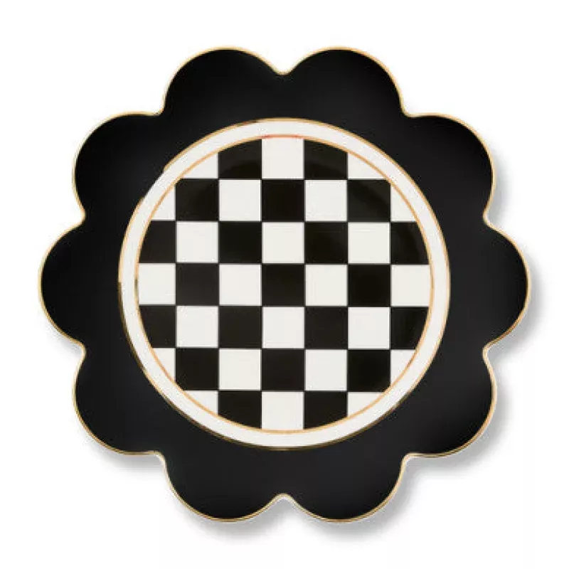 Black Petal Dinner Plate