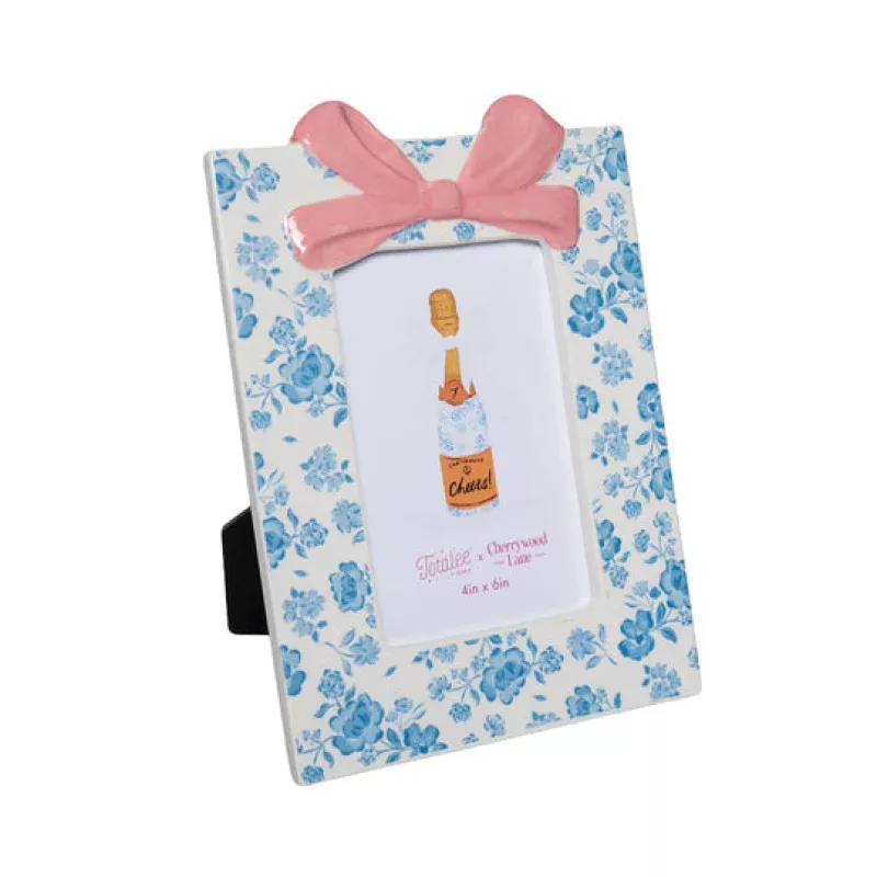 Blue Floral Ceramic Photo Frame