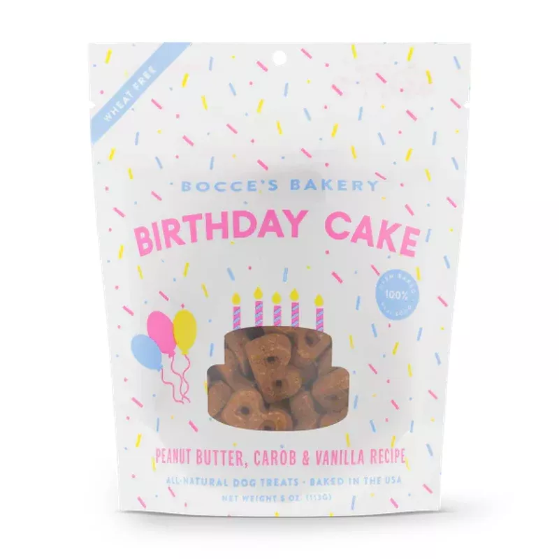 Bocce’s Bakery Dog Crunchy Biscuits Birthday Cake Biscuits 5oz