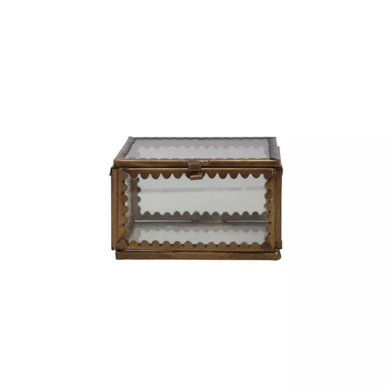 Brass & Glass Display Box with Scalloped Edges