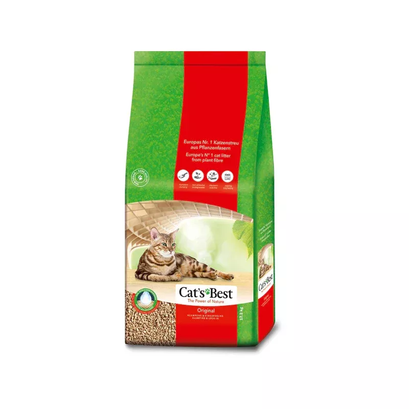 *BUNDLE* Cat’s Best Original Cat Litter – Clumping & Lock-In 40L / 17.2kg (Oko Plus) (4 x 4.3kg)