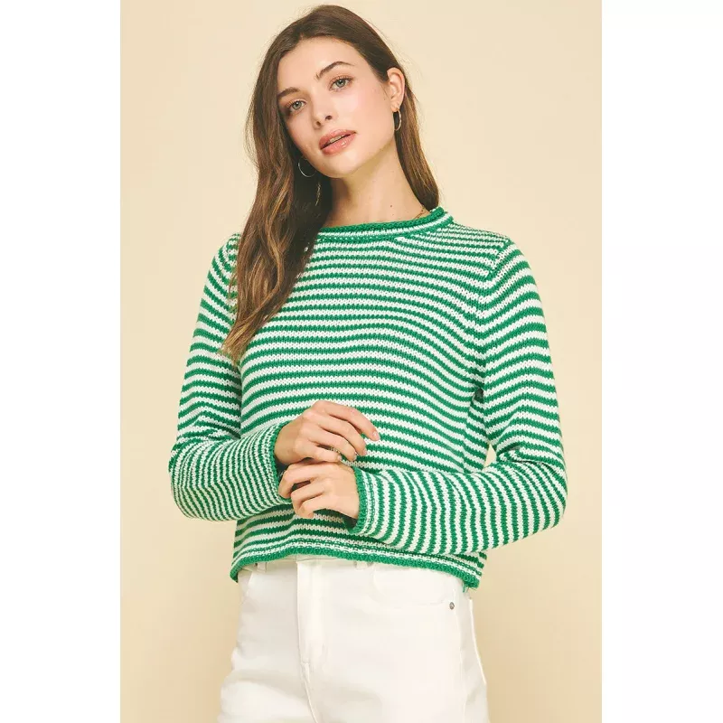 Camille Striped Crew Neck Sweater