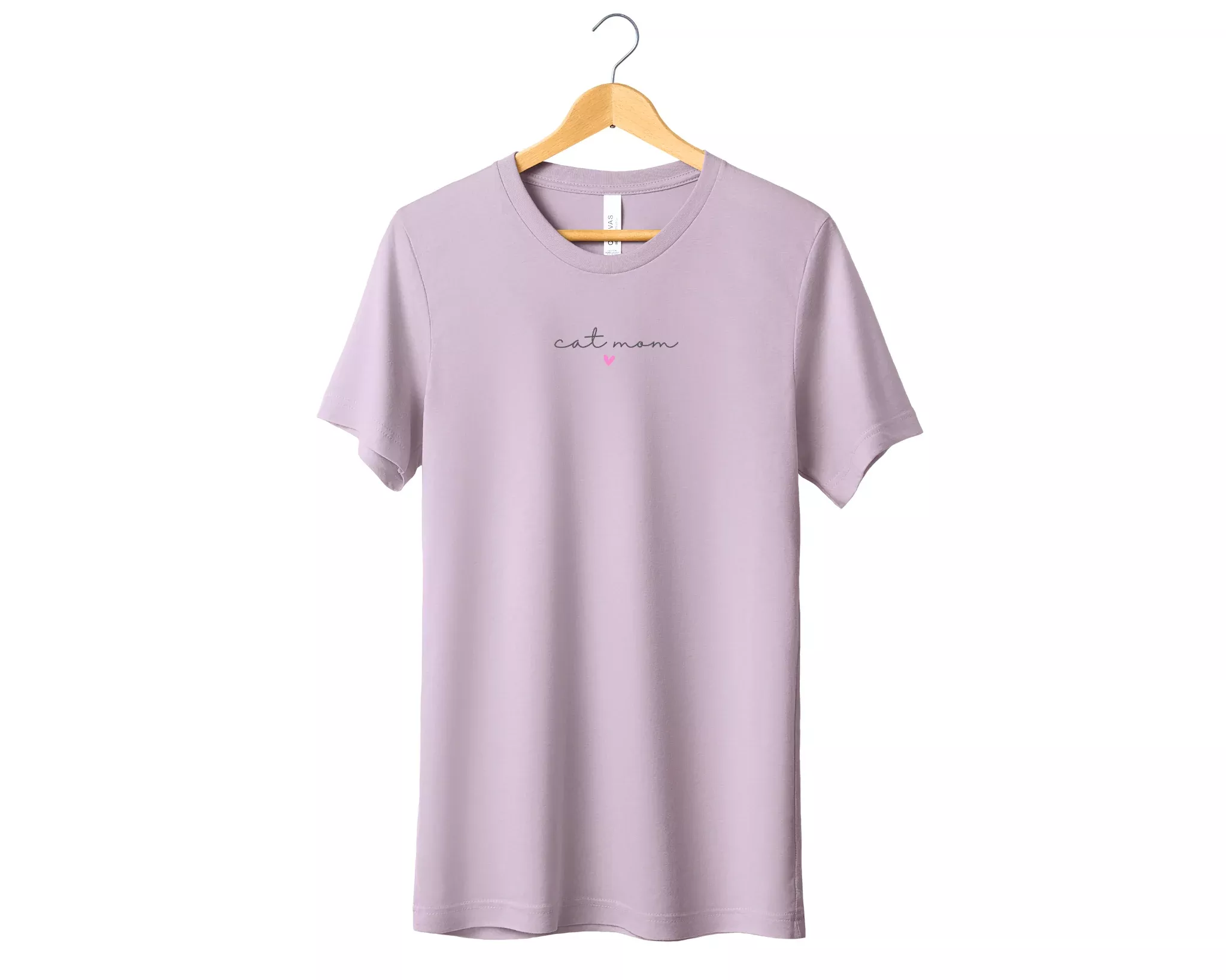 Cat Mom (Heart) Tee – Pink Gravel