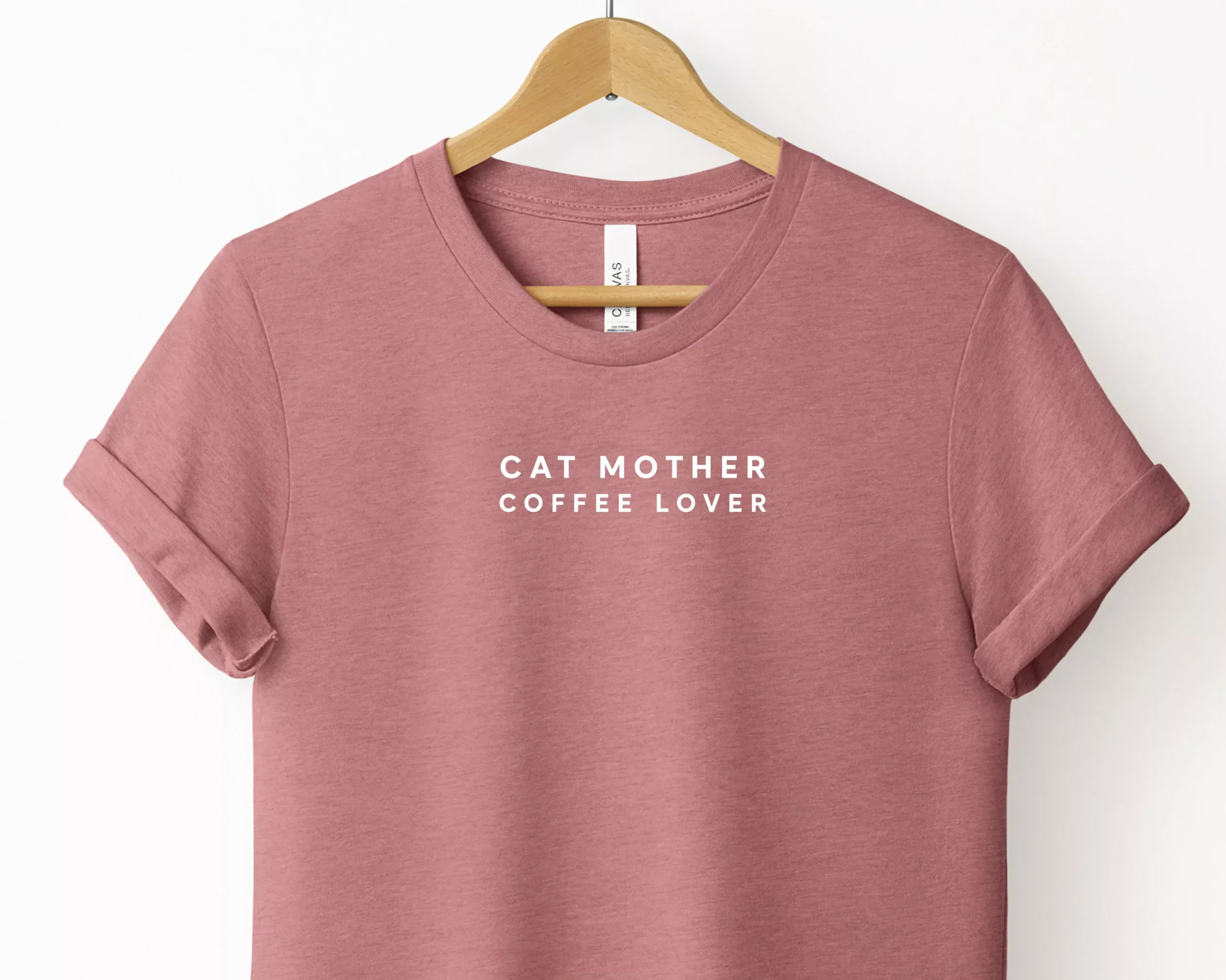 Cat Mother Coffee Lover Tee | Heather Mauve