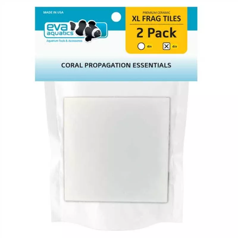 Ceramic Frag 4 Square Tile (2 pack) WHITE – Eva Aquatics