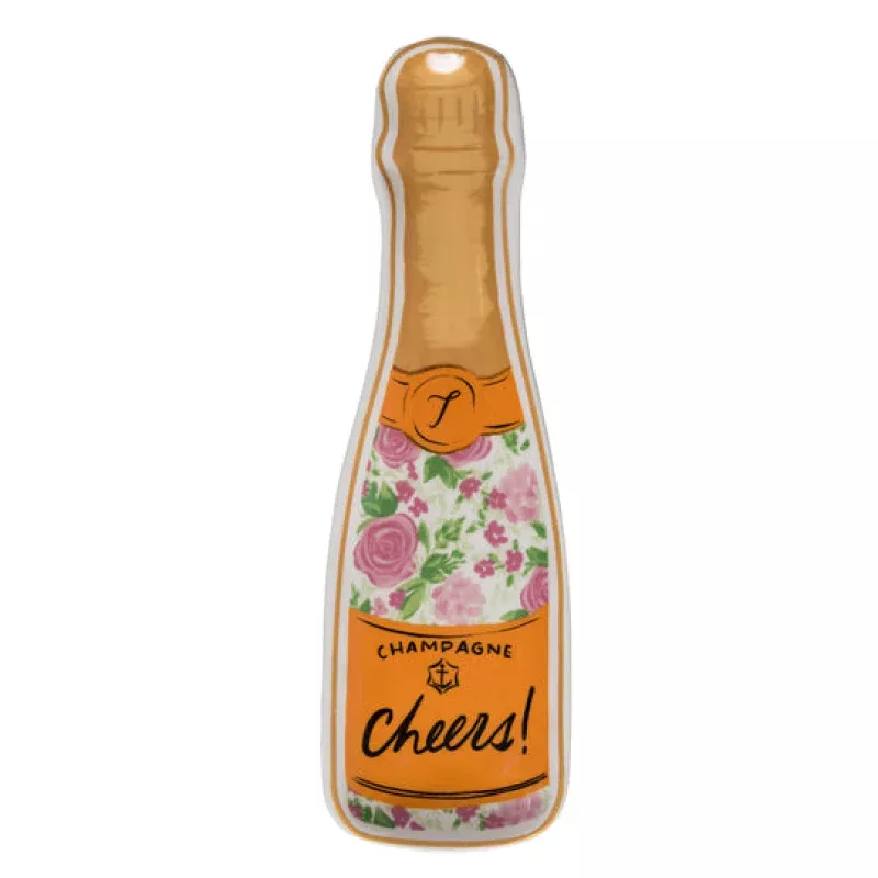 Champagne Bottle Ceramic Trinket Dish