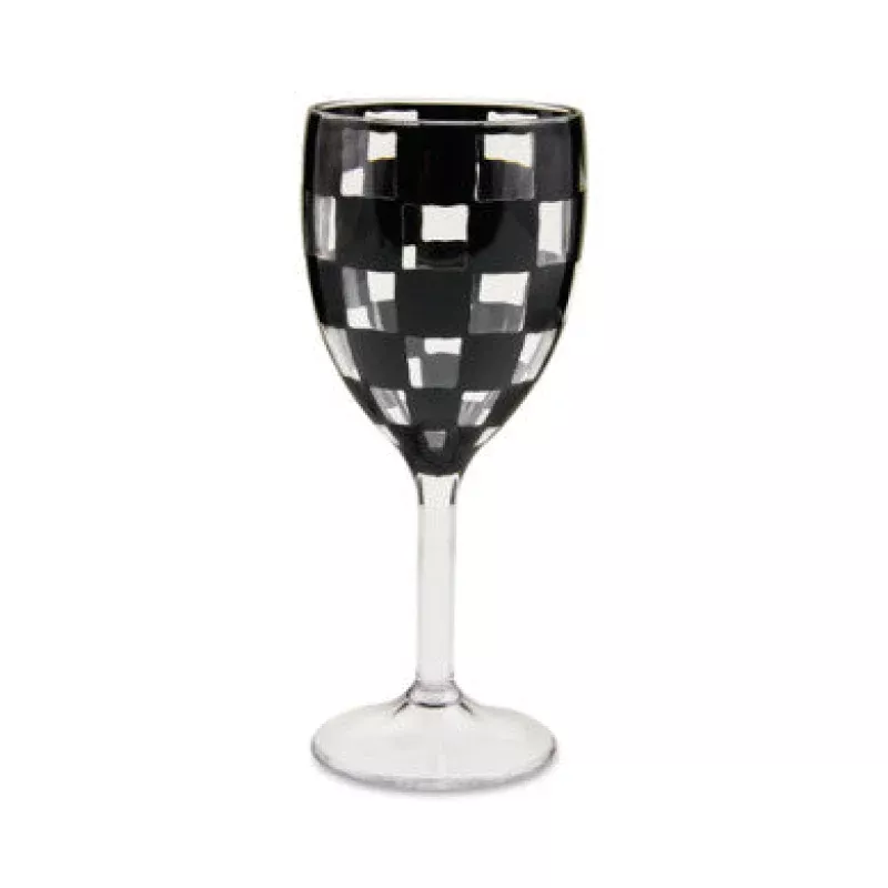 Check Acrylic Wine Goblet SET OF 4