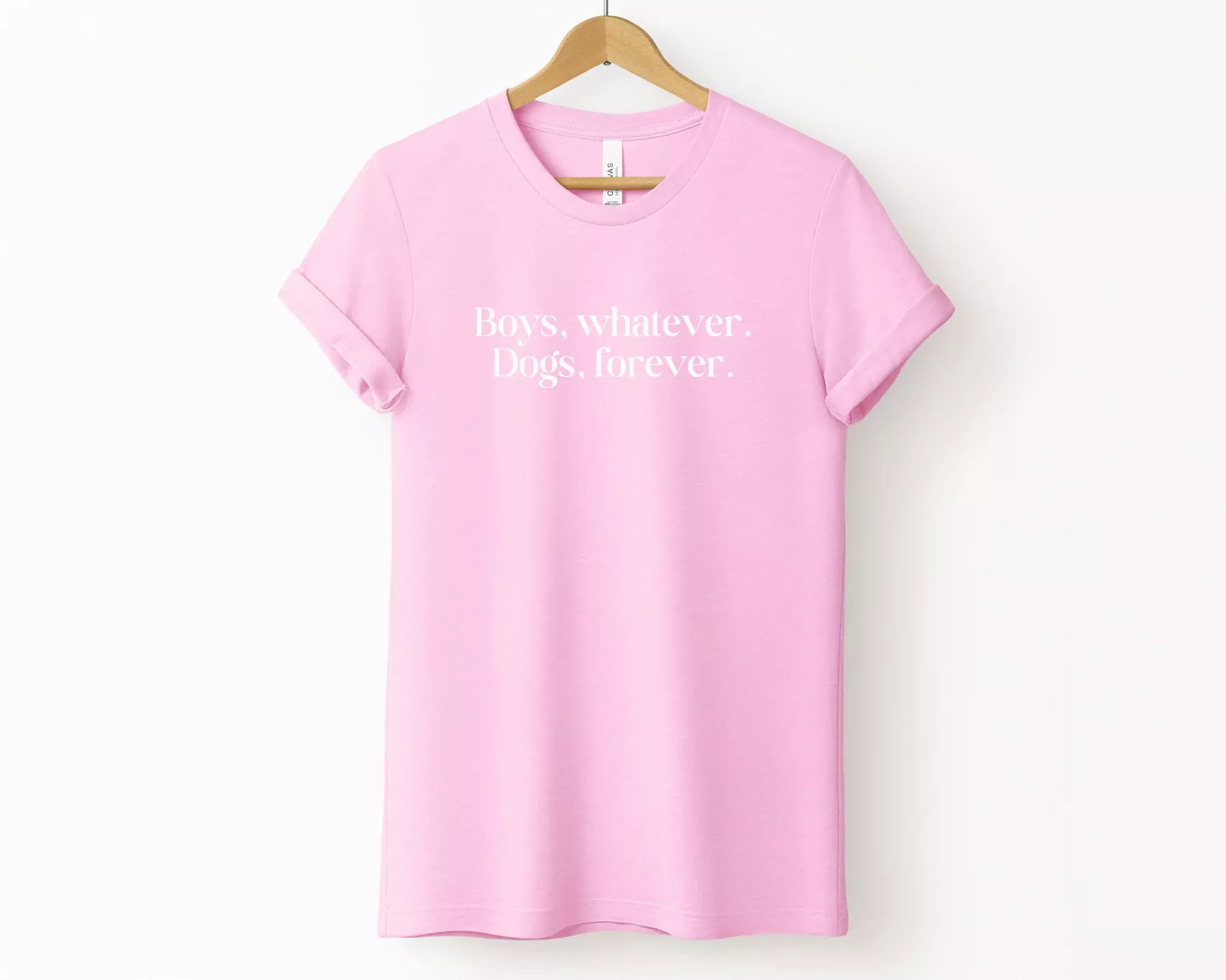 [Clearance 30%] Boys, Whatever. Dogs, Forever Tee, Heather Bubble Gum