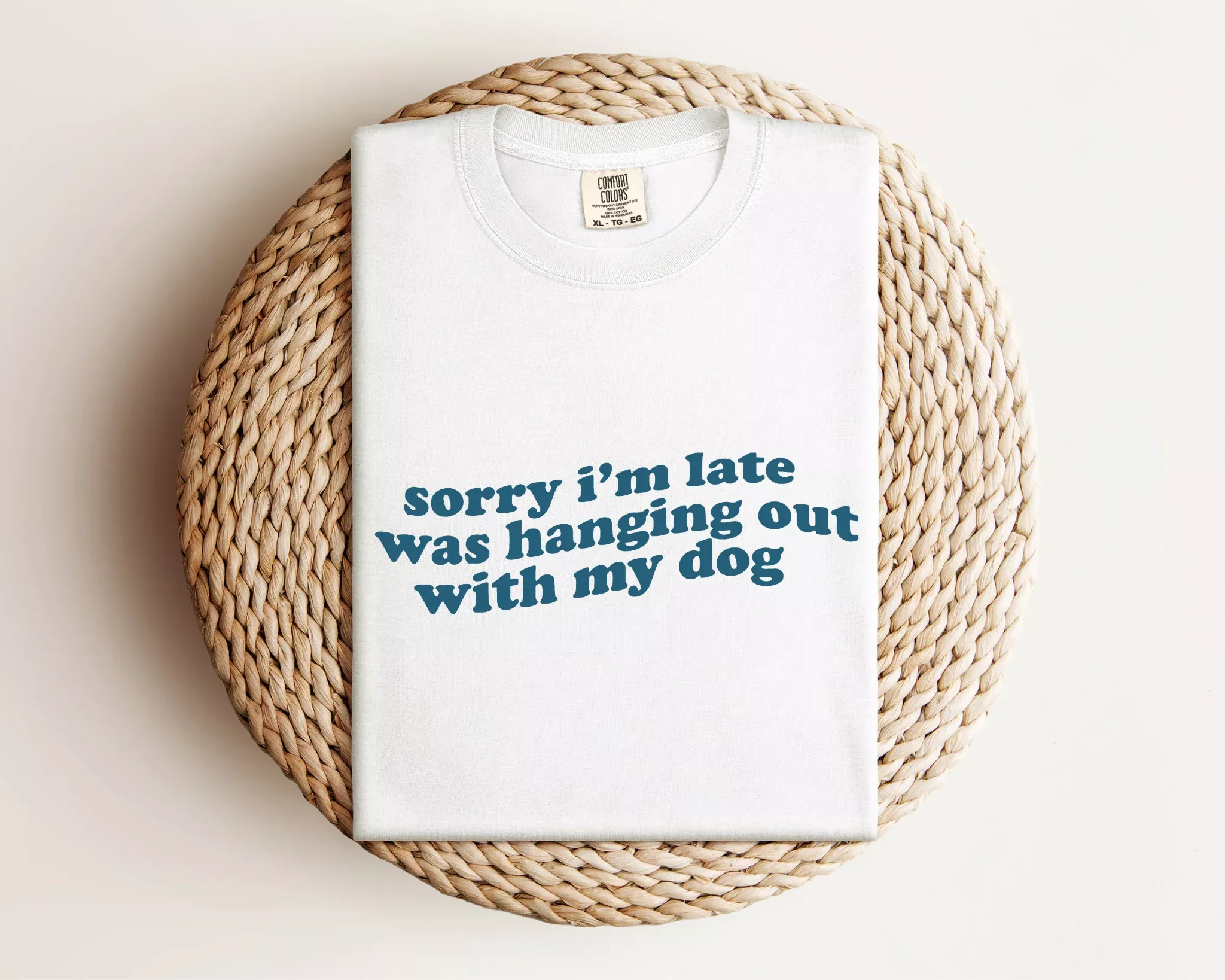 [Clearance 30%] Sorry…Hanging Out With My Dog Tee, White