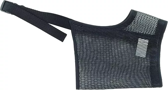 Coastal Pet Best Fit Adjustable Mesh Dog Muzzle – Soft Muzzle for Grooming Dogs with Open Front Design – Gentle, Durable Mesh for Temporary Muzzling – Black, 3″
