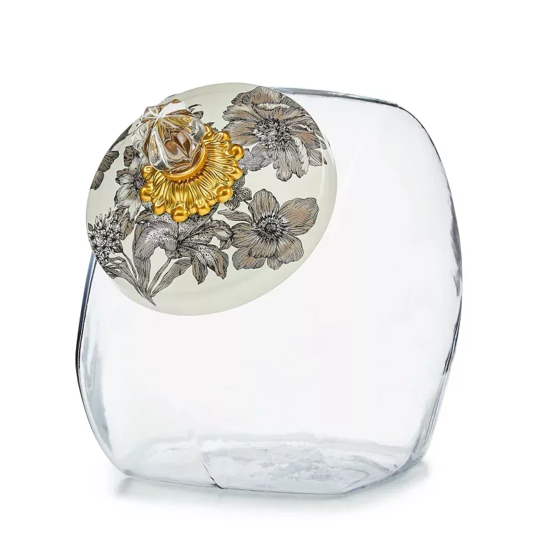 Cookie Jar with Sterling English Garden Lid